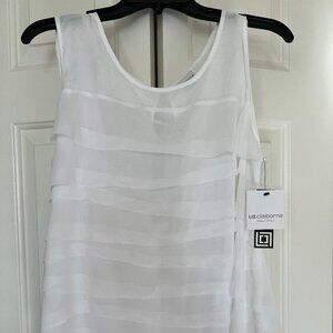 New Liz Claiborne Pearly White Blouse size large